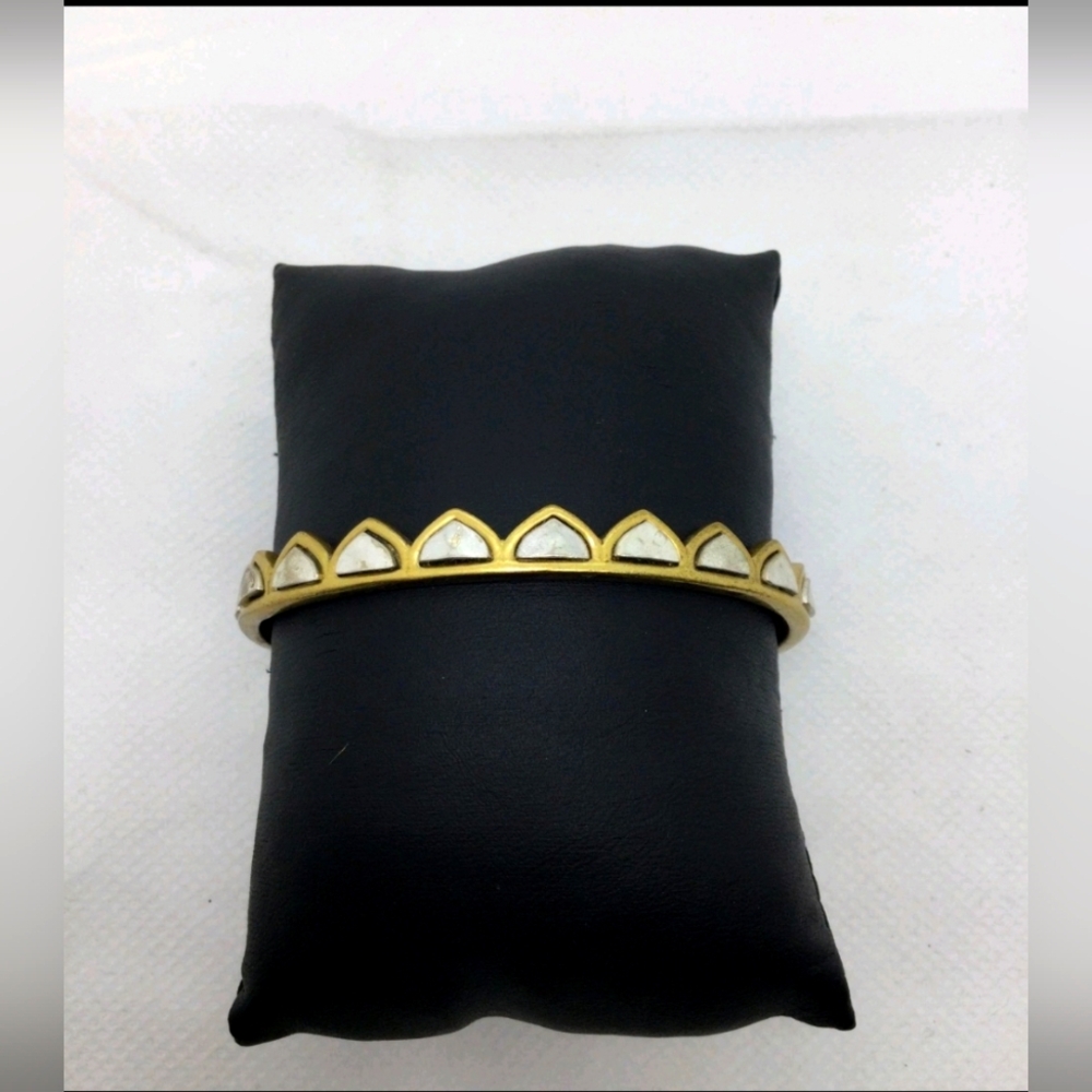 Lucky Brand Two-Tone Scalloped Cuff Bracelet 5.5"